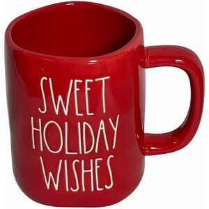 Rae Dunn Red SWEET HOLIDAY WISHES Coffee Mug